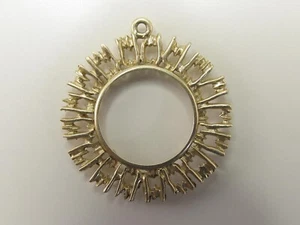 Solid 14kt Gold 4-Prong Coin Bezel Pendant 17–18mm US $2.50 Indian Liberty 5g - Picture 1 of 5