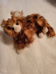 Ty Classic Plush Cat 12” Jumbles Calico Brown Cream Long Hair Kitty Toy 2015 - Picture 1 of 12