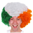 ST PATRICK'S DAY SUPPORTER  AFRO WIG TRI-COLOUR IRISH FLAG ACCESSORY NOVELTY LOT