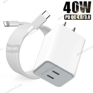 40W Fast Charger USB-C Type-C Power Adapter Cable For iPhone 14 13 12 11 Pro Max - Picture 1 of 19