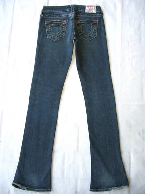 True Religion Gina Slim Boot Jeans Women Sz 25 Blue Distressed + Stretch L33 - Image 1 of 4