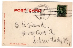Waits NY (Tioga 1831-1923) 1907 Orange Lake Newburgh Postcard - Picture 1 of 2