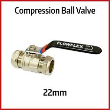 15mm Lever Ball Valve Red Handle Brass Compression Fitting Stop Shut-off PN30