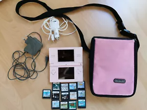 Nintendo DS Lite Pink mit 13 Spiele, Ladekabel, Autokabel und Tasche - Bild 1 von 2
