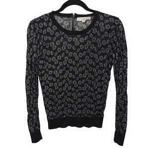 Suéter Loft Mujer Talla S Pullover Semi Transparente Manga Larga Top Negro Azul - Imagen 1 de 5
