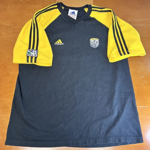 Vintage Columbus Crew Shirt Mens XL Black Yellow Short Sleeve MLS Soccer Adidas Cover