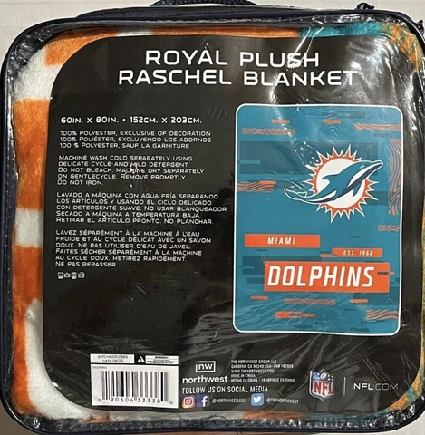 NFL Slant Raschel Throw Supersized Supersoft Royal Plush Blanket 60" x 80" Cover