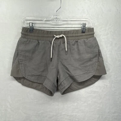 Pantalones Cortos de Lino Athleta Bali Para Mujer Talla 2 Gris Cordón Fitness Atlético Foto 1 de 4