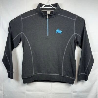 Crazy Shirts 1/4 Zip Pullover Sweater Men XL heather blk Turtle Logo embroidery - Image 1 of 4
