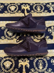 100% AUTHENTIC LOUIS VUITTON BROWN EBENE V LOGO SNEAKERS LIMITED LV 7 US 8.5 - Picture 1 of 8