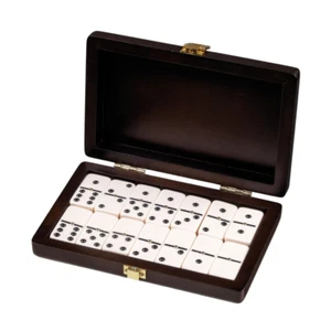 Double 6 Dominoes in Wooden Case - Picture 1 of 3