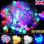 Christmas Pearl Fairy String Lights LED Lighted Garland Berry-Beaded Decor 5/10M