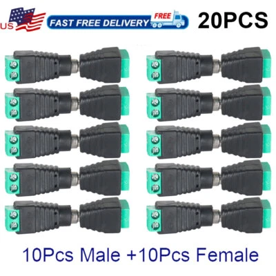 10 pares 20 piezas macho y hembra 5,5 mm x 2,1 mm conector de alimentación de CC enchufe conector 12 V 24 V Foto 1 de 4