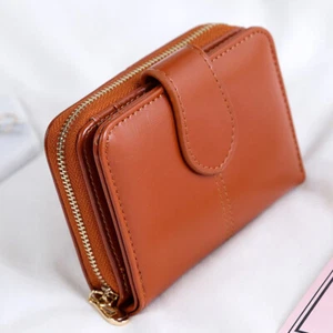 Women's Small Wallet Bifold Card Holder RFID Blocking with Zipper Coin Pocket - Picture 1 of 20
