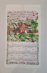 Calendar Tea Towel ** Vintage 1974 ** Blessing/Prayer *Unused - Bild 1 von 4
