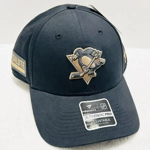 Fanatics Pittsburgh Penguins Militar Auténtico Sombrero Gorra Ajustable Negro NHL - Imagen 1 de 6