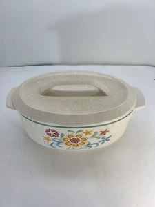 Casseruola vintage Temper-Ware by Lenox casale motivo floreale 1985 - Foto 1 di 9