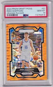 2024 Panini Prizm Draft Picks Reed Sheppard Orange Pulsar Prizm /49 PSA 10 (RC) - Bild 1 von 2