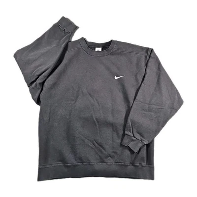 Sudadera De Colección Años 90 Nike Etiqueta Blanca Cuello Redondo Para Hombre Grande Negra Swoosh Nueva de Lote Antiguo Foto 1 de 4