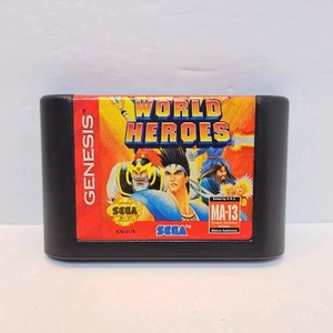 World Heroes (SEGA Genesis, 1994) TESTED Authentic WORKS - Picture 1 of 7