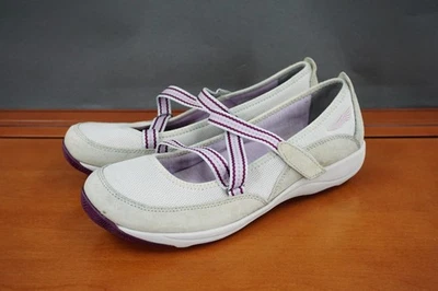 Dansko Hazel Mary Jane Shoes Womens 39 / 9  White Mesh Suede Purple Comfort - Image 1 of 4