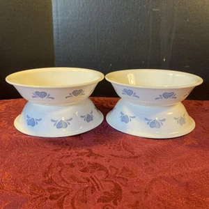 Set Of 4 Corelle Corning Blue Hearts 5 3/8" Berry Bowls (No Chips or Cracks) - Picture 1 of 8