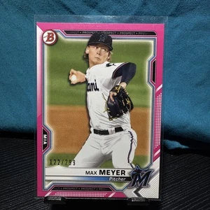MAX MEYER 2021 Bowman Paper Prospects PINK FUCHSIA PARALLEL #/299 Rookie RC - Picture 1 of 12