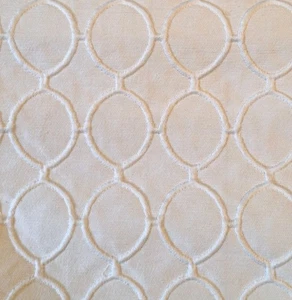 Ivory Ovals Drapery Fabric - 30" Remnant - New - Picture 1 of 1