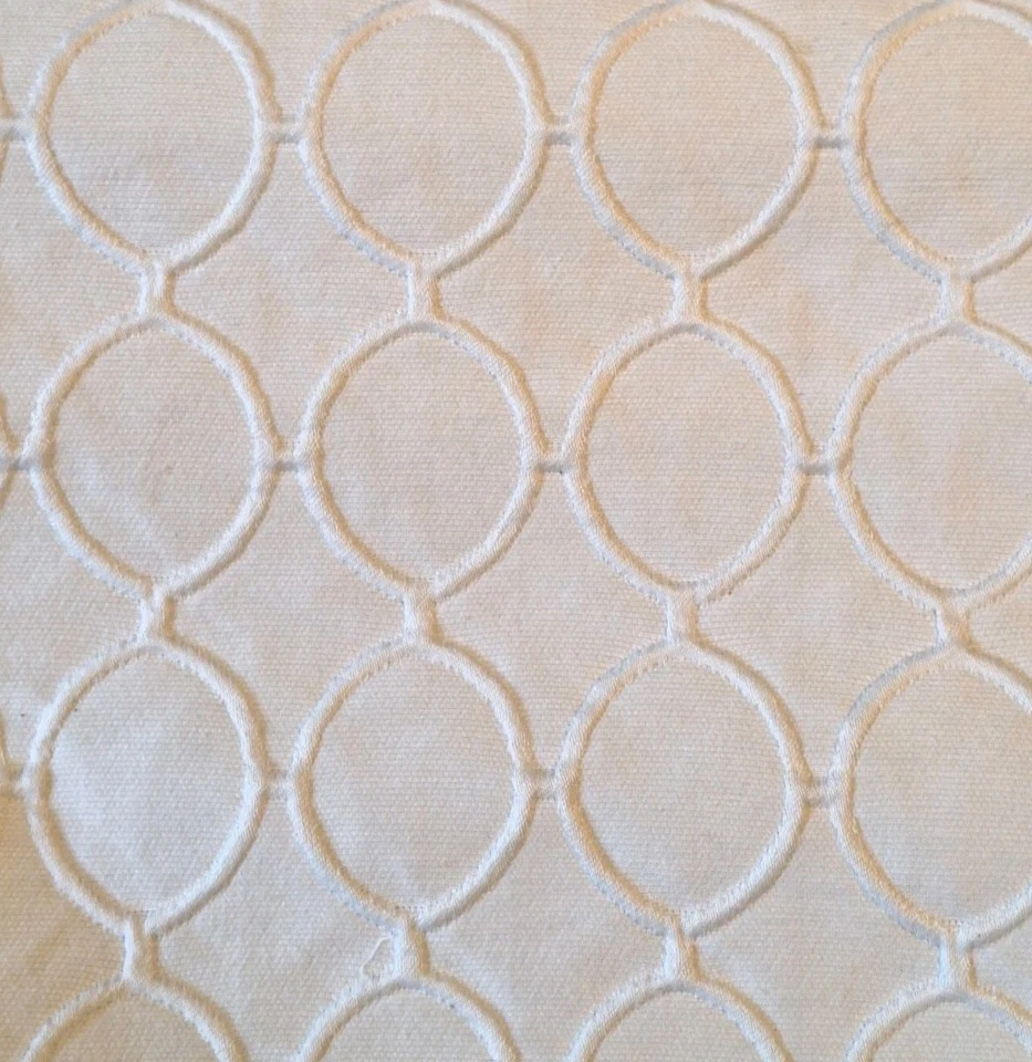 Ivory Ovals Drapery Fabric - 30" Remnant - New - Image 1 of 1