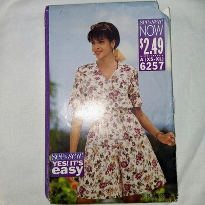 See & Sew 6257 Romper Top and Shorts Sewing Pattern Size A XS-XL CUT to M - Image 1 of 2