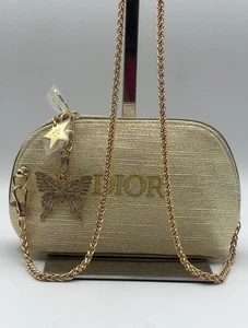 Neu ohne Etikett Dior Beauty Holiday Edition Etui Schultertasche Crossbody + Taschenanhänger Gold - Bild 1 von 8