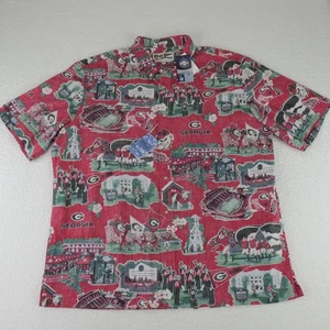 Reyn Spooner UGA Georgia Bulldogs Button Up Hawaiian Shirt Mens 3XL Cotton - Picture 1 of 13