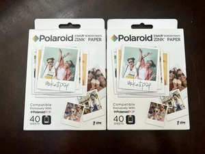 2 Sealed Polaroid POP ZINK Photo Border Paper 3.5 x 4.25" - 2 Packs of 40 Sheets - Picture 1 of 2