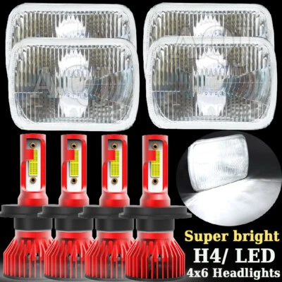 Fit Chevrolet K10 K20 K30 1981 1982 1983 1984 1985 1986 4PCS 4x6" LED Headlights Foto 1 de 4