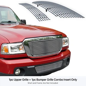 Se adapta al combo de inserto de rejilla cromada de acero inoxidable de Ford Ranger 2006-2012 - Imagen 1 de 7