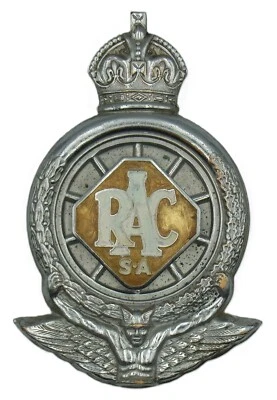 Vintage 1936 - 1940 Royal Automobile Club South Africa Car Badge Auto Emblem - Image 1 of 4