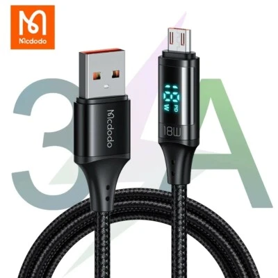 Mcdodo USB Micro 3A Digital Display Cord Fast Charger Cable For Samsung Huawei - Image 1 of 4