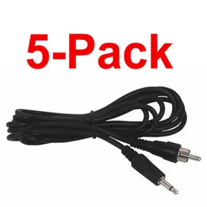 3.5mm 1/8" AUX Mono to RCA Male Audio Cable (5-Pack) - Picture 1 of 2