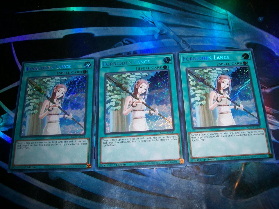 3x Forbidden Lance 1st Edition Secret Rare RA02-EN058 Yu-Gi-Oh! - Image 1 of 1