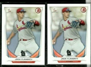 (2) 2014 Bowman Draft #DP30 ROOKIE Lot JACK FLAHERTY Cardinals Dodgers MINT - Picture 1 of 2
