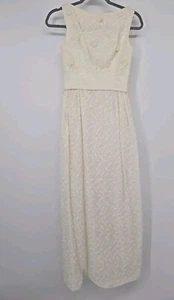 Vintage 1950s Formal Gown, Ivory Bridal Dress, Retro Wedding Tiny XS - Bild 1 von 24