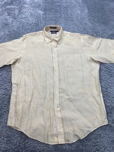 Daniel Cremieux Shirt Mens XL Orange Striped Linen Italian Fabric Button Down - Picture 1 of 8