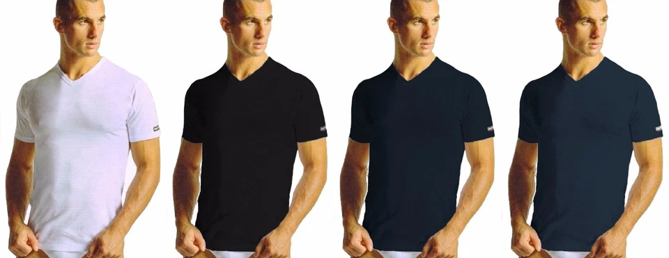 3 T-SHIRT INTIMO MAGLIETTA COLLO V UOMO NAVIGARE 512 MEZZA MANICA CORTA COTONE - Immagine 1 di 1