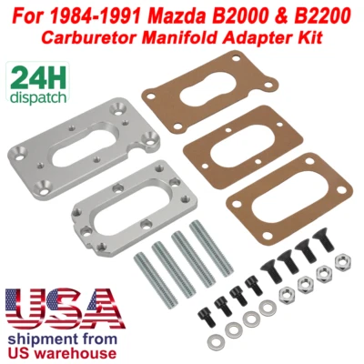 For Mazda B2000 B2200 Carburetor Manifold Adapter Plate & Gasket Kit 1984-1991 - Image 1 of 4