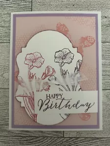 Juego de 4 Tarjetas Estampación Hermosa Uva Feliz Cumpleaños Flores Mariposa - Imagen 1 de 2
