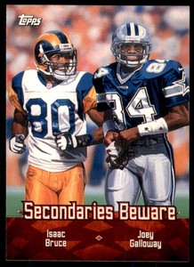 2000 Topps Combos Isaac Bruce/Joey Galloway St. Louis Rams/Dallas Cowboys #TC5