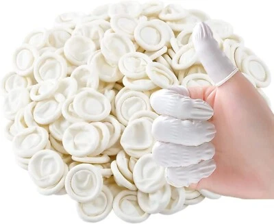 (420 PACK) Disposable Latex Finger Cots Medium Size Anti Static DURABLE HANDMADE - Image 1 of 4