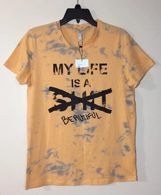 NUEVO CON ETIQUETAS Piazza Italia Hombre Tie Dye Amarillo Camiseta Talla Mediana Unisex NUEVA Foto 1 de 4