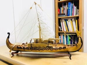 Viking Sailboat Dragon 1:50 17.3" Unassembled Wooden Model Boat Ship Kit - Picture 1 of 12