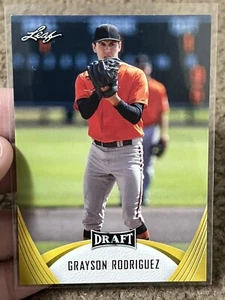 2021 Leaf Draft Baseball Grayson Rodriguez Baltimore Orioles #BA-GR1 Gold - Picture 1 of 2